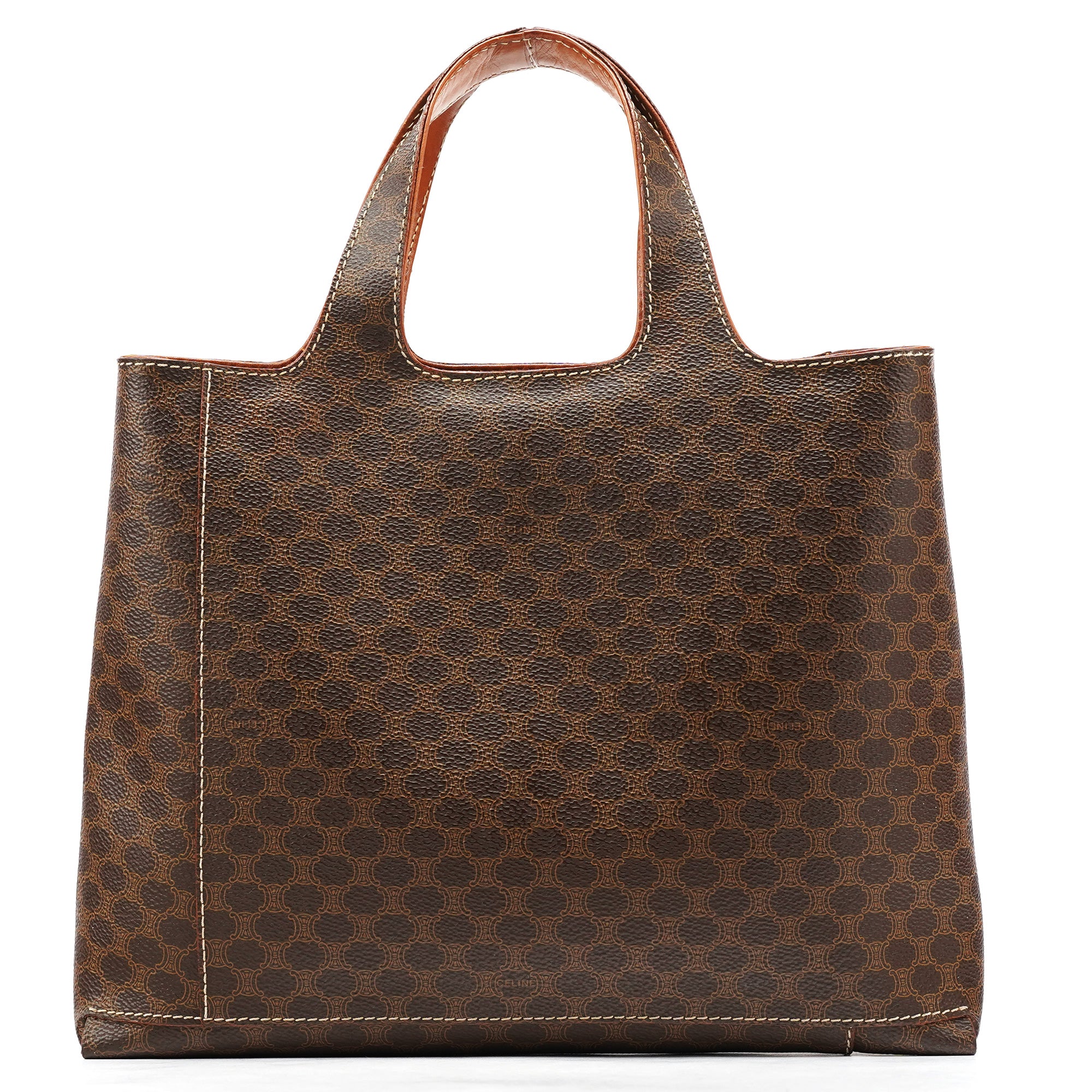 Celine Sac cabas logo en toile Macadam marron