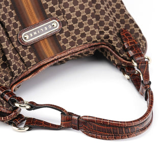 Celine Brown Macadam Monogram Shoulder Bag