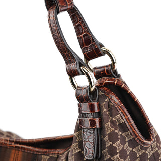 Celine Brown Macadam Monogram Shoulder Bag