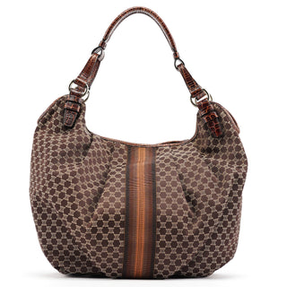 Celine Brown Macadam Monogram Shoulder Bag