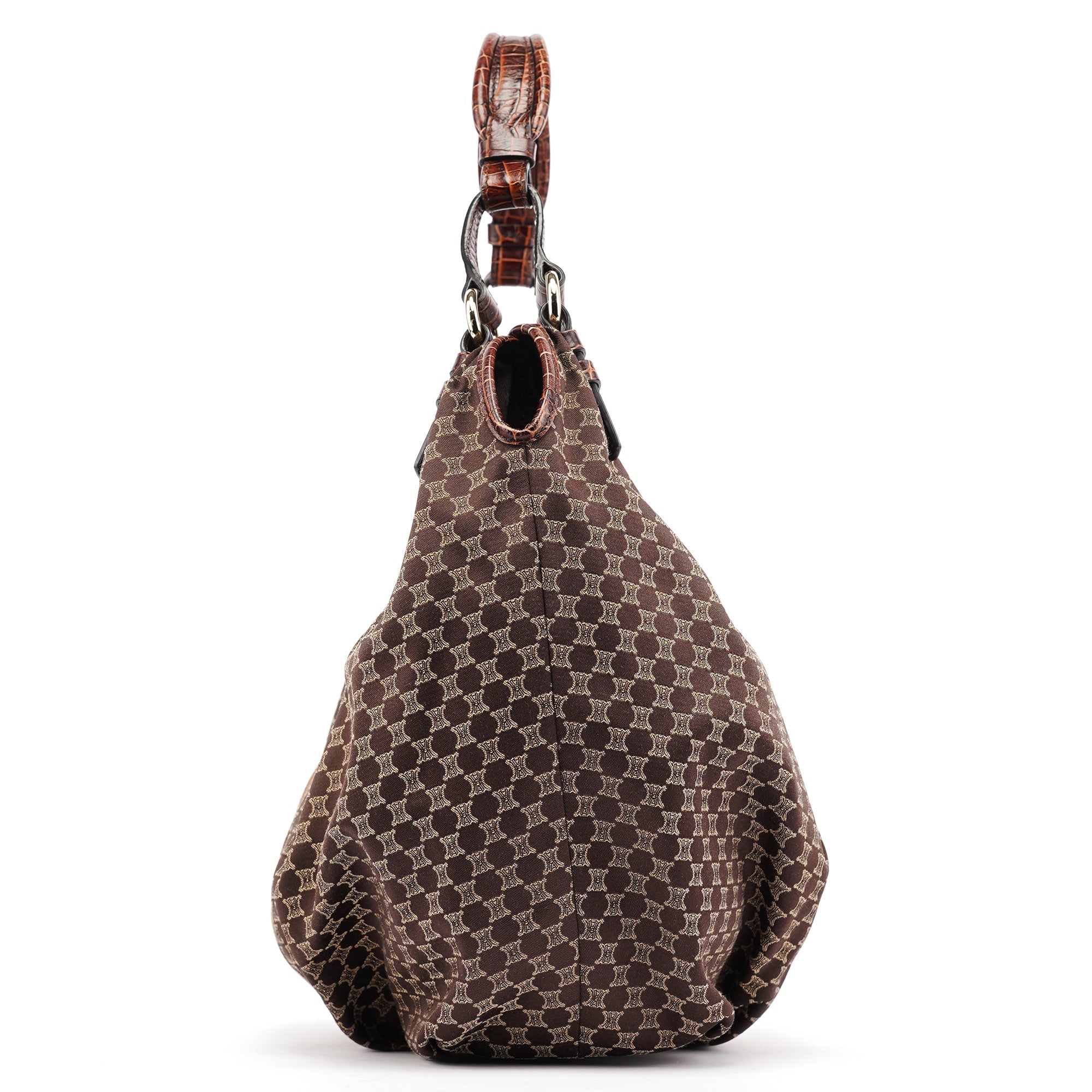 Celine Sac porté épaule Macadam en toile monogramme marron