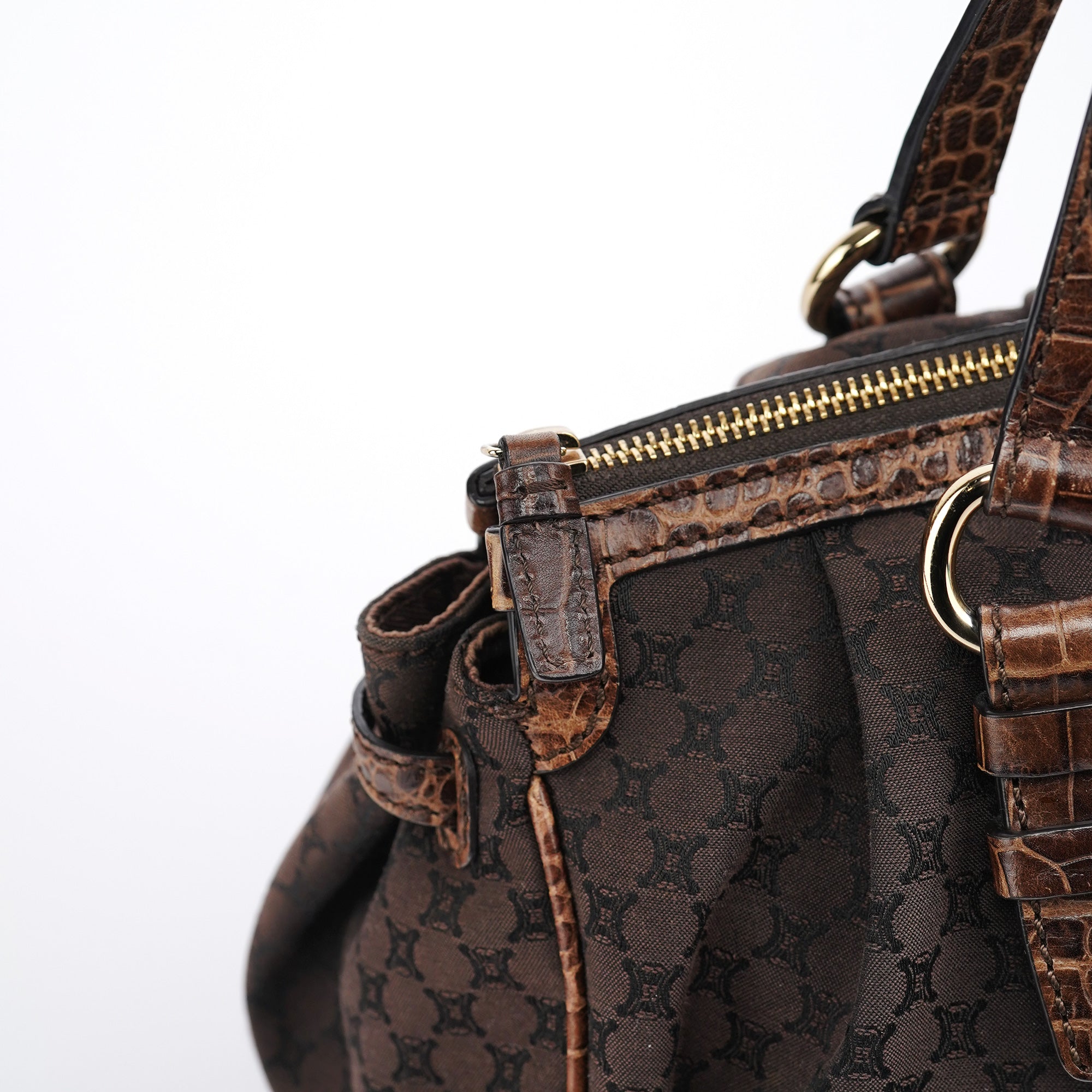 Celine Brown Macadam Monogram Tote Bag