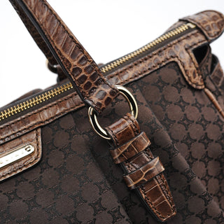 Celine Brown Macadam Monogram Tote Bag