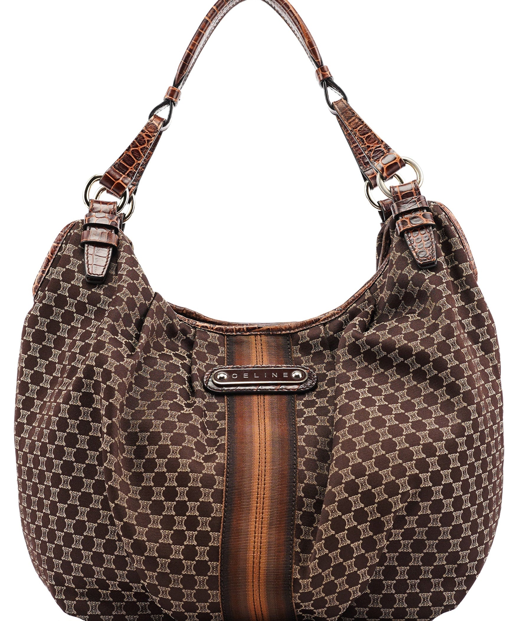 Celine Brown Macadam Shoulder Bag