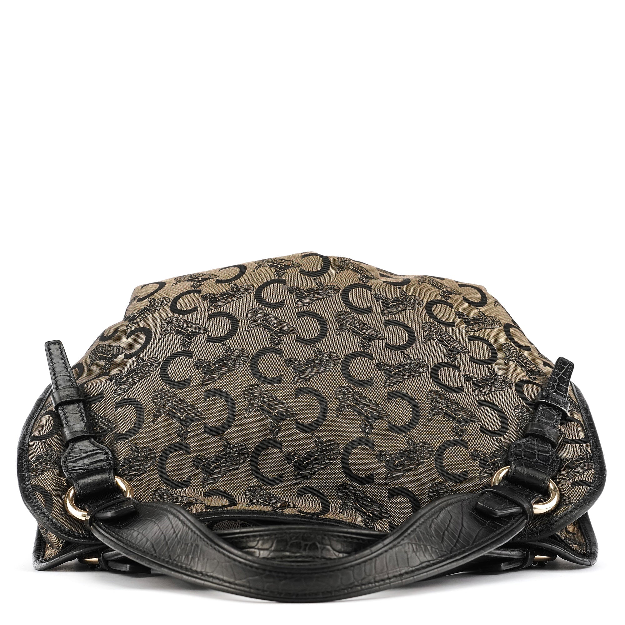 Celine Bittersweet Schultertasche aus braunem Monogramm-Jacquard
