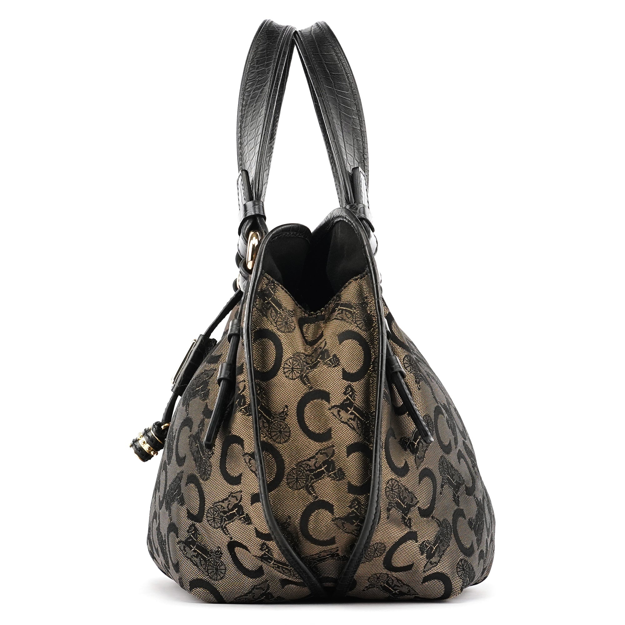 Celine Bittersweet Schultertasche aus braunem Monogramm-Jacquard