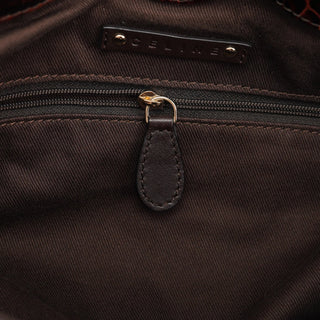 Celine Brown Monogram Croc Embossed 2-Way Bag