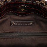 Celine Brown Monogram Croc Embossed 2-Way Bag