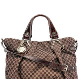 Celine Brown Monogram Croc Embossed 2-Way Bag