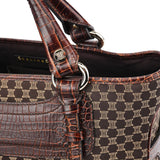 Celine Brown Monogram Leather Boogie Tote Bag