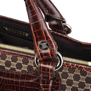 Celine Brown Monogram Leather Boogie Tote Bag