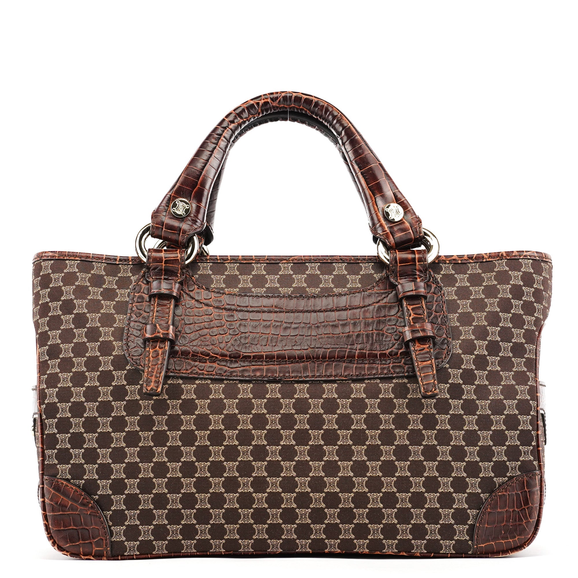 Celine Brown Monogram Leather Boogie Tote Bag
