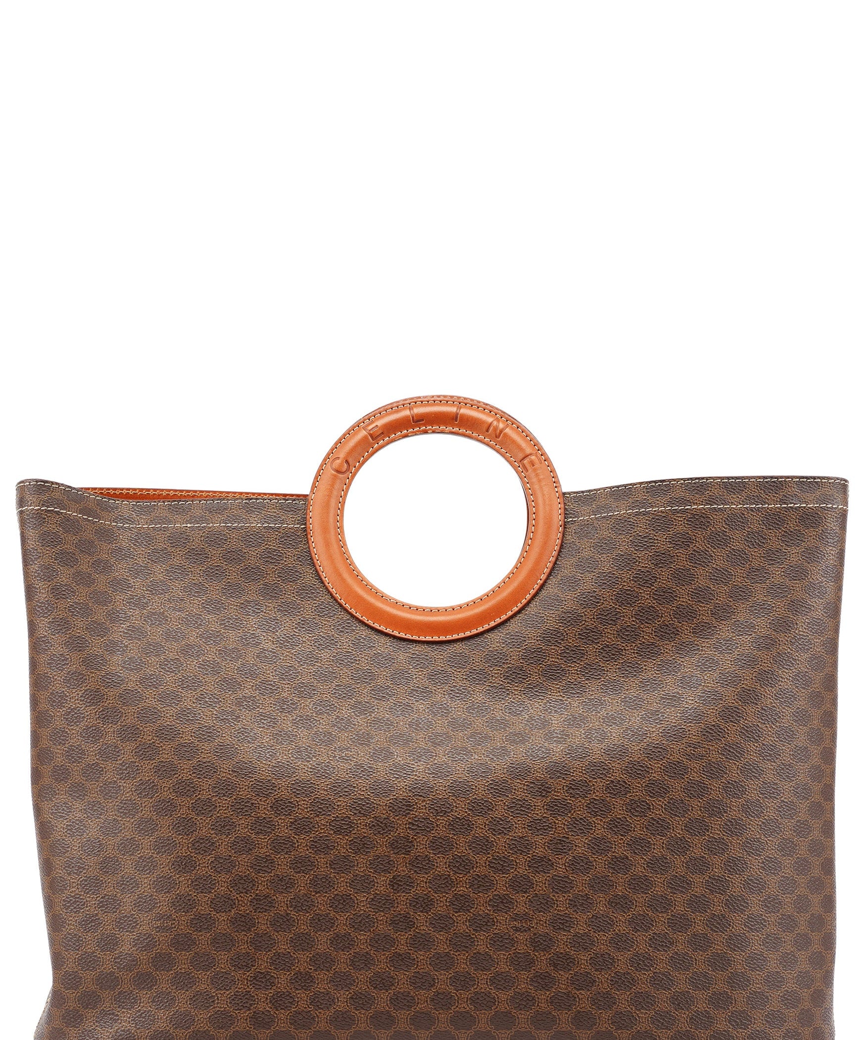 Celine Sac à anses rondes en toile monogramme marron