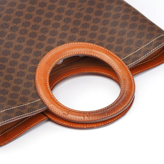 Celine Brown Monogram Round Handle Bag