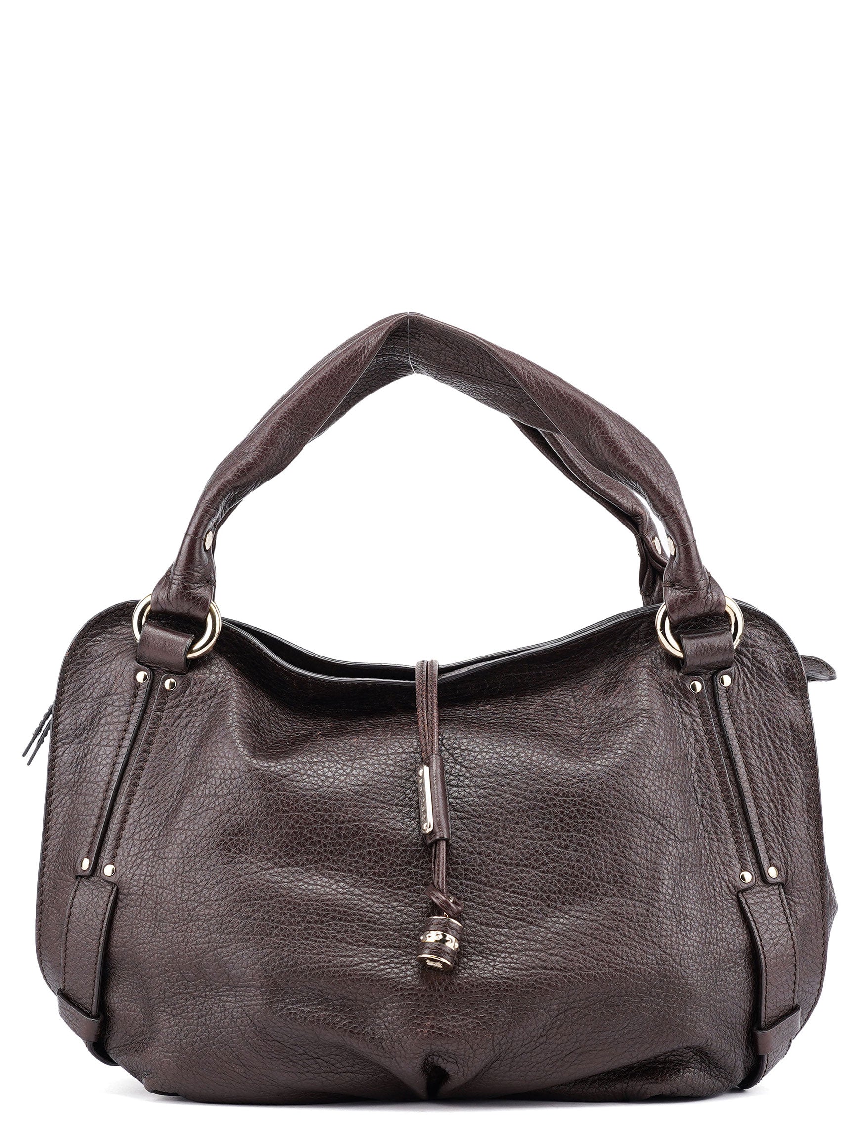 Celine Sac porté épaule en cuir grainé marron