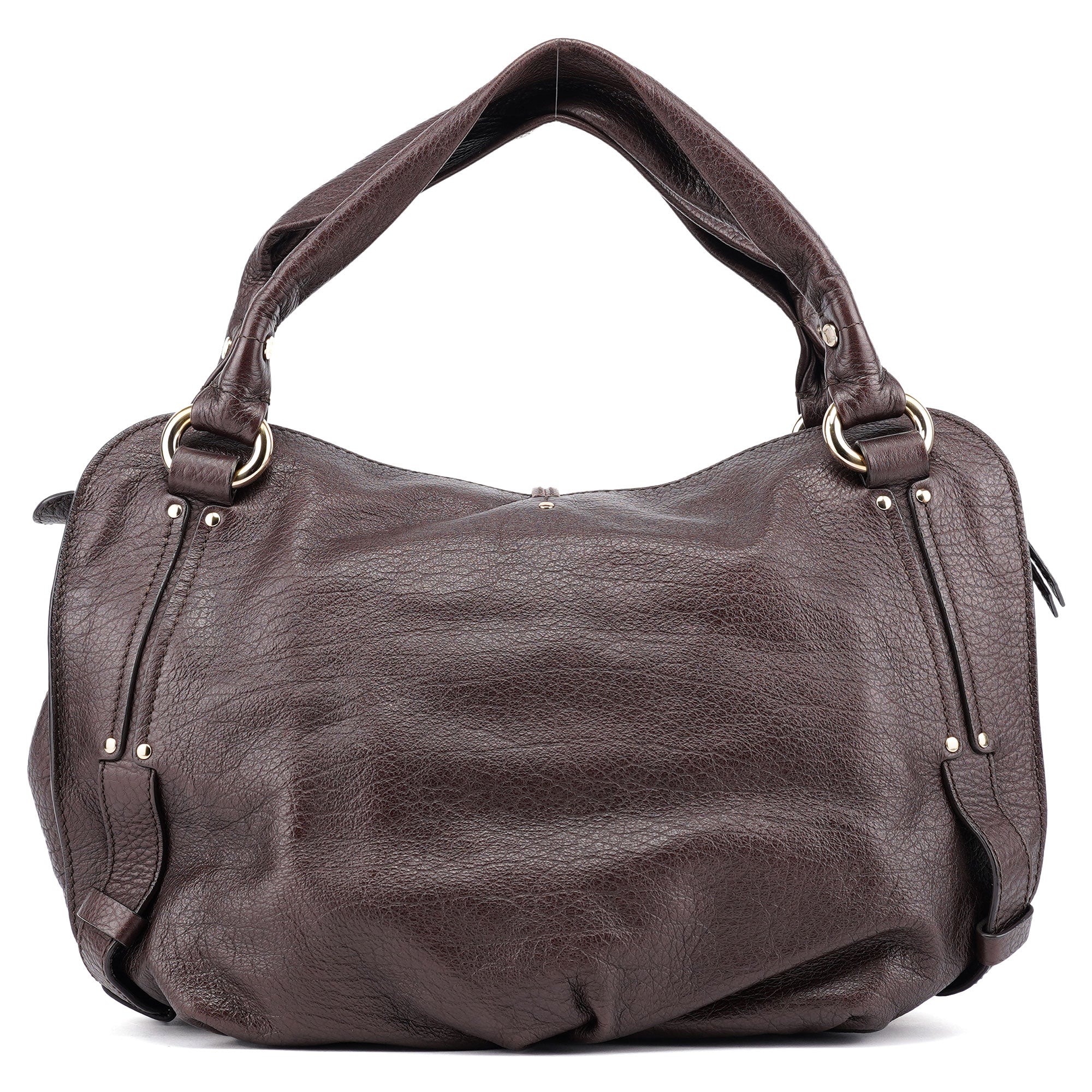 Celine Sac porté épaule en cuir grainé marron