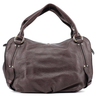 Celine Brown Pebbled Leather Shoulder Bag