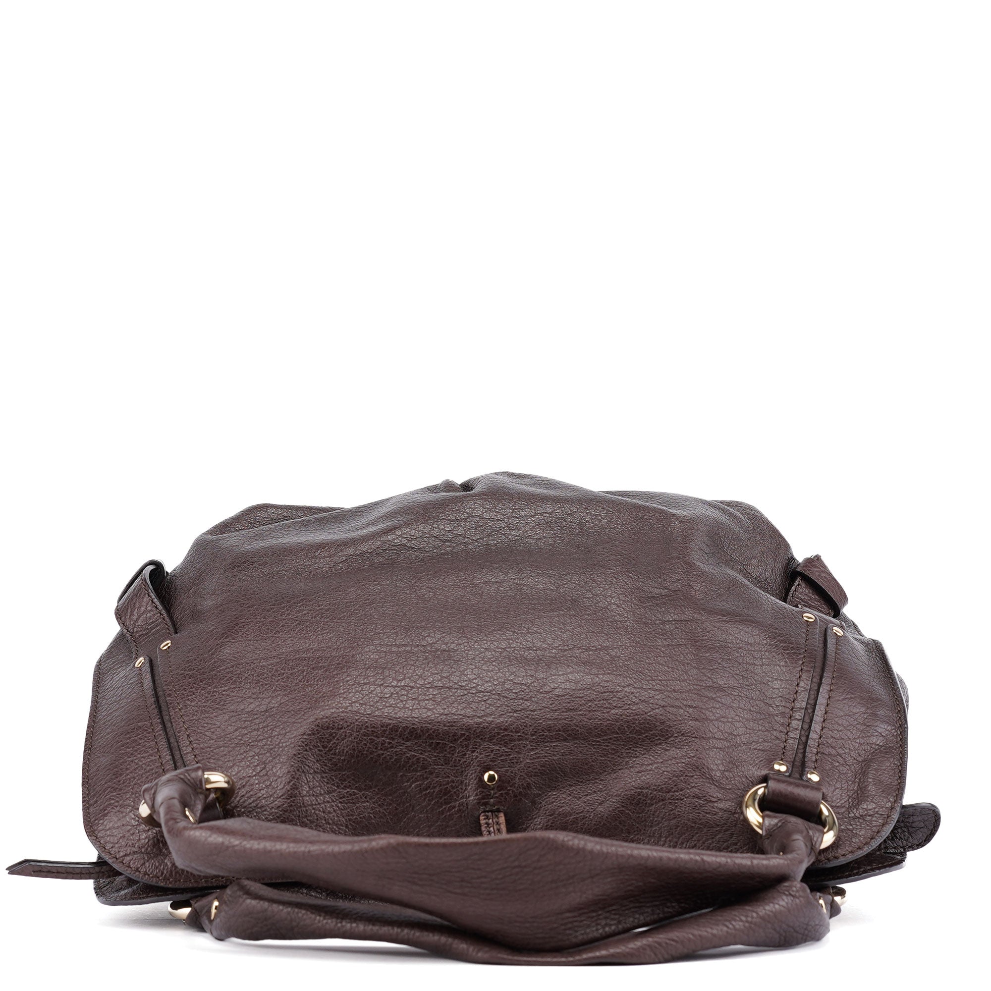 Celine Sac porté épaule en cuir grainé marron