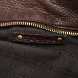 Celine Sac porté épaule en cuir grainé marron
