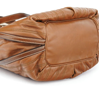 Celine Brown Quilted Calfskin Bittersweet Bag