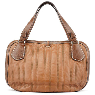 Celine Brown Quilted Calfskin Bittersweet Bag