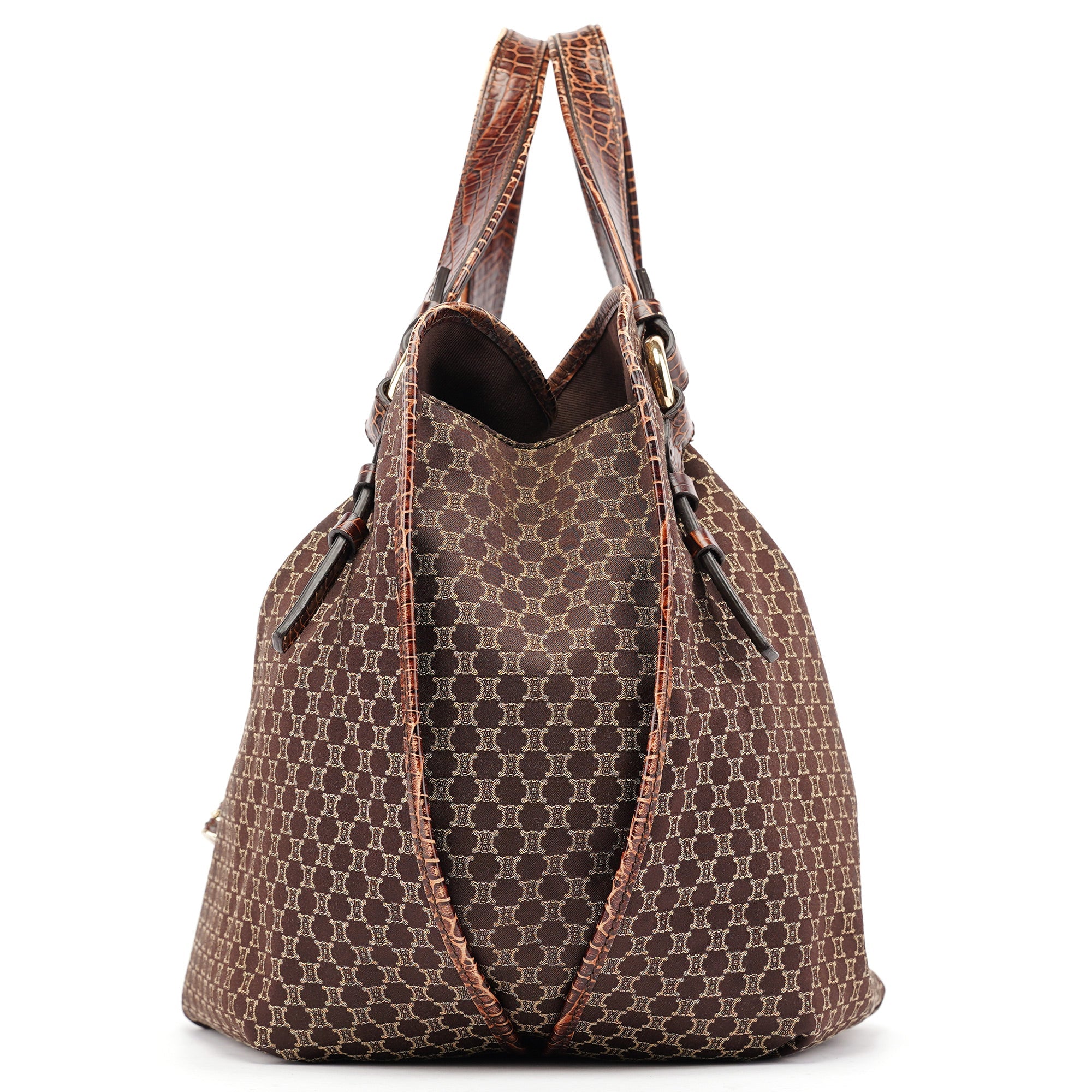 Celine Bittersweet Schultertasche aus braunem Triomphe Canvas