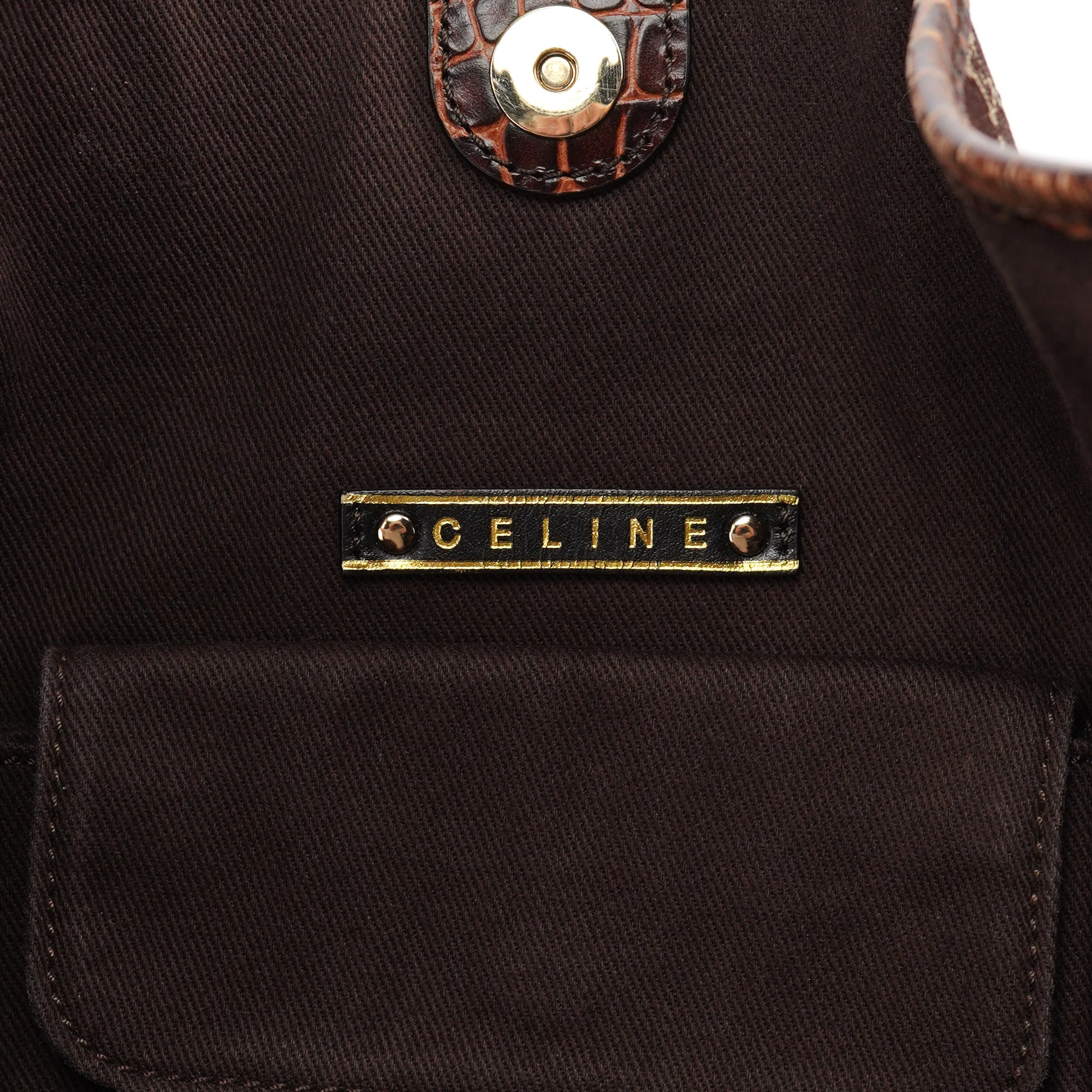 Celine Bittersweet Schultertasche aus braunem Triomphe Canvas