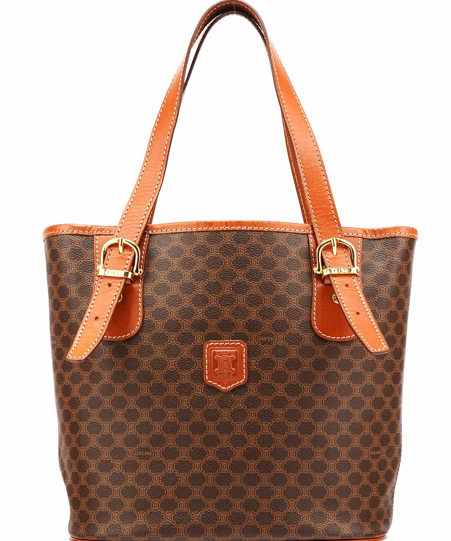 Celine Borsa tote Triomphe con monogramma marrone