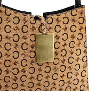 Celine Camel Pony Hair Macadam Tote Bag