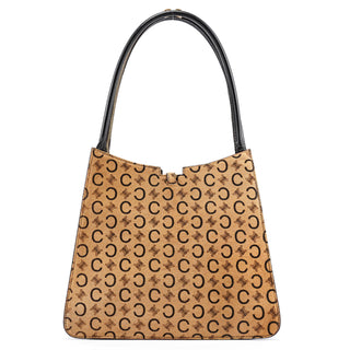 Celine Camel Pony Hair Macadam Tote Bag