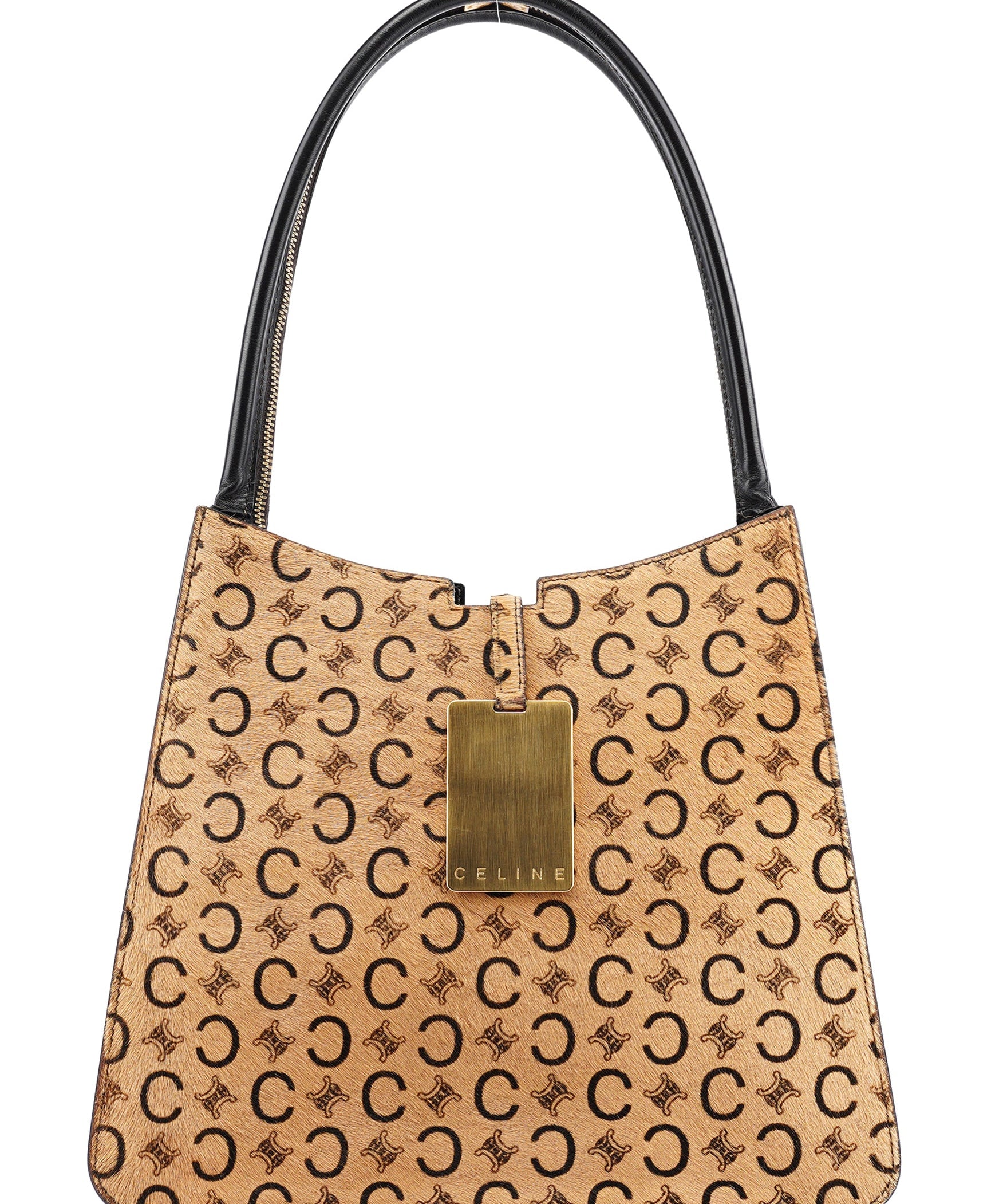 Celine Camel Pony Hair Macadam Tote Bag