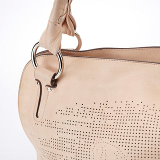 Celine Cream Perforated Leather Bittersweet Shoulder Bag