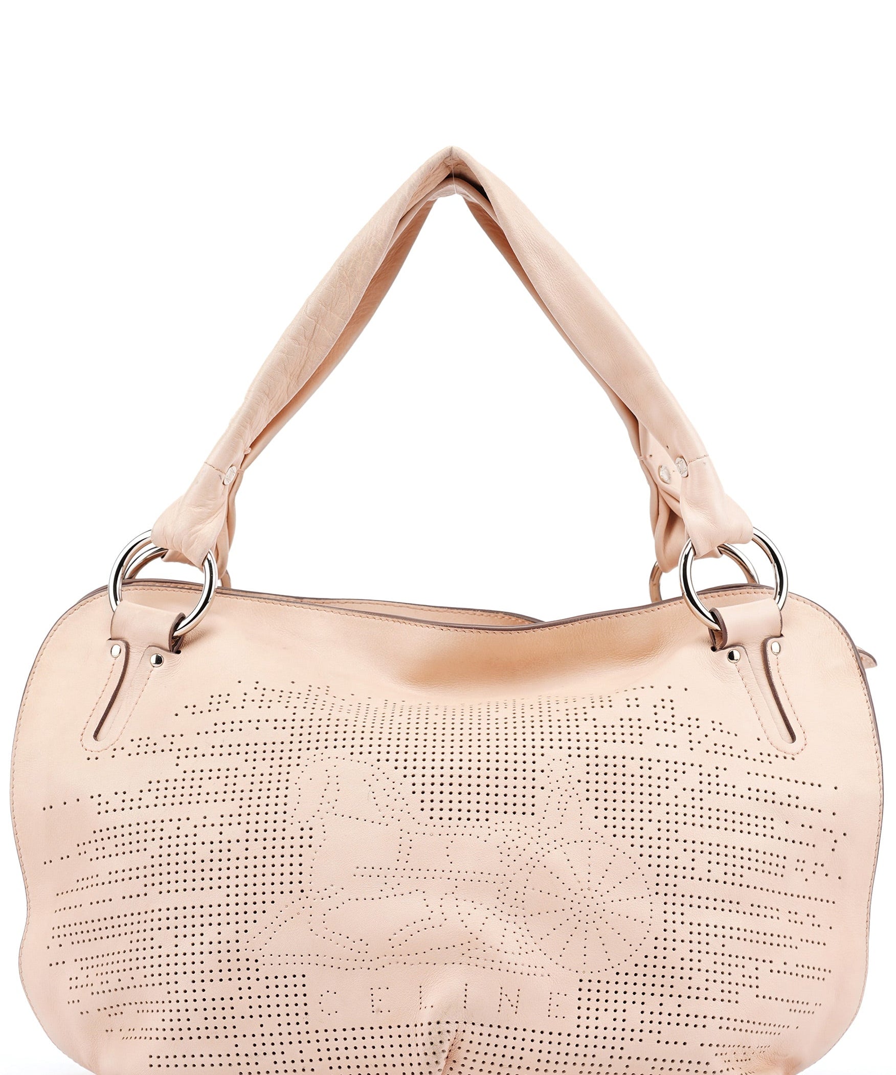 Celine Cream Perforated Leather Bittersweet Shoulder Bag
