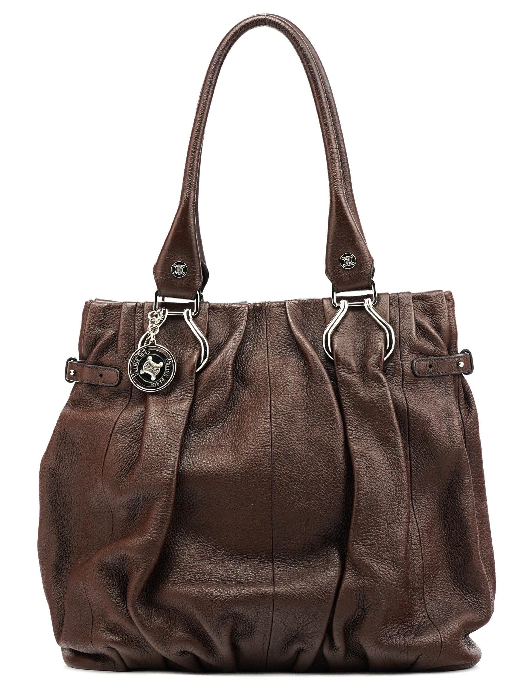 Céline Dark Brown Leather Pillow Tote Bag