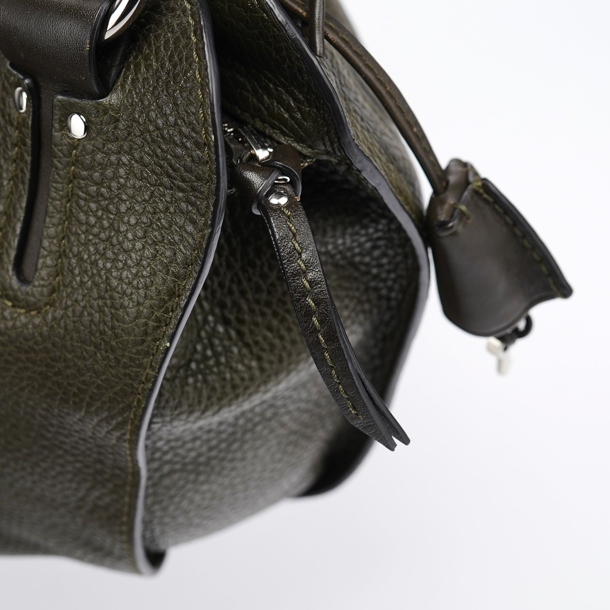 Celine Sac porté épaule Bittersweet en cuir vert foncé