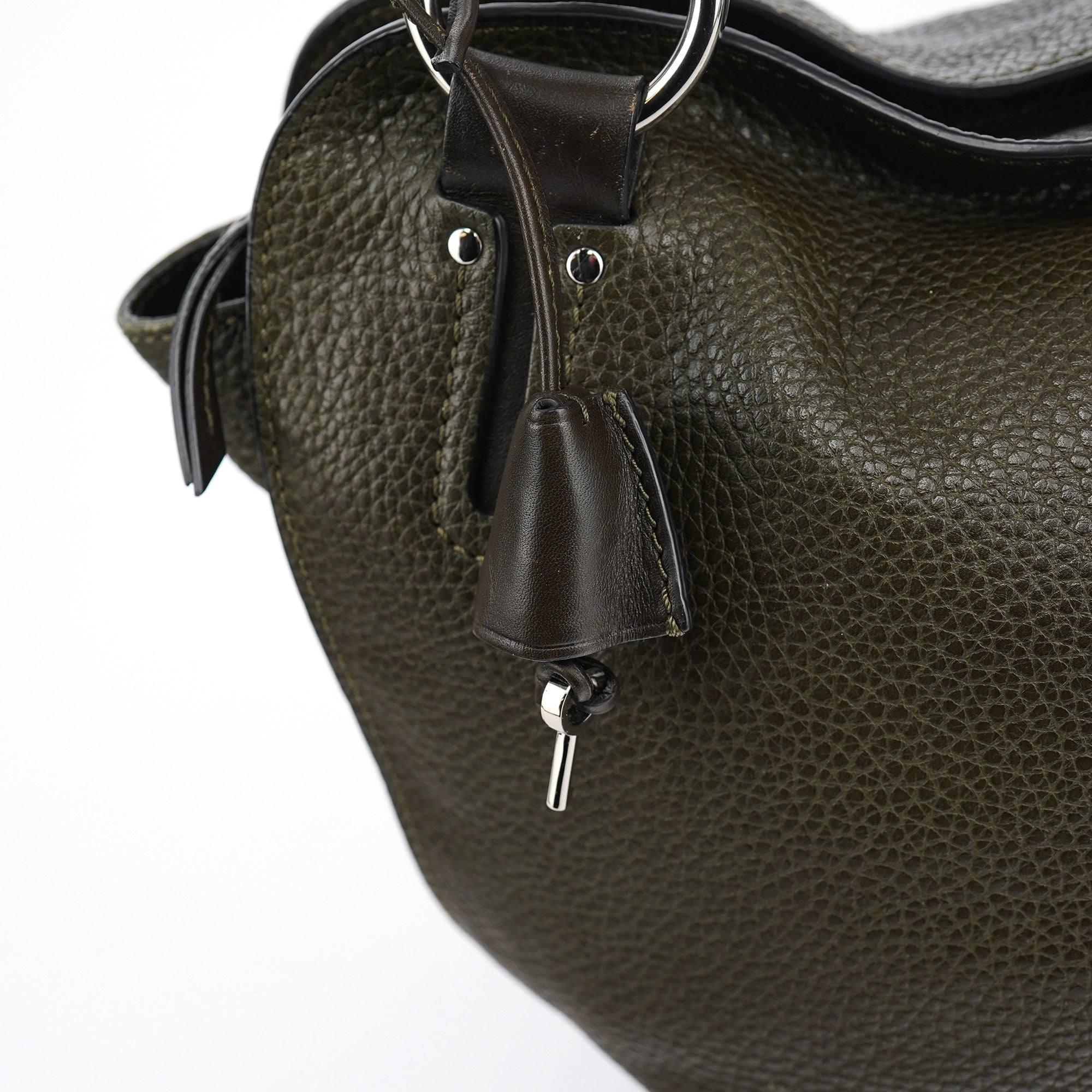 Celine Sac porté épaule Bittersweet en cuir vert foncé
