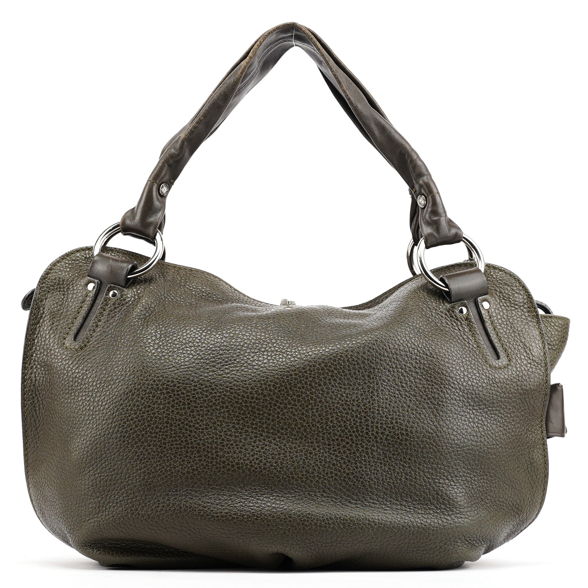 Celine Sac porté épaule Bittersweet en cuir vert foncé