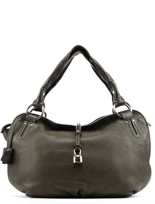 Celine Dark Green Leather Bittersweet Shoulder Bag