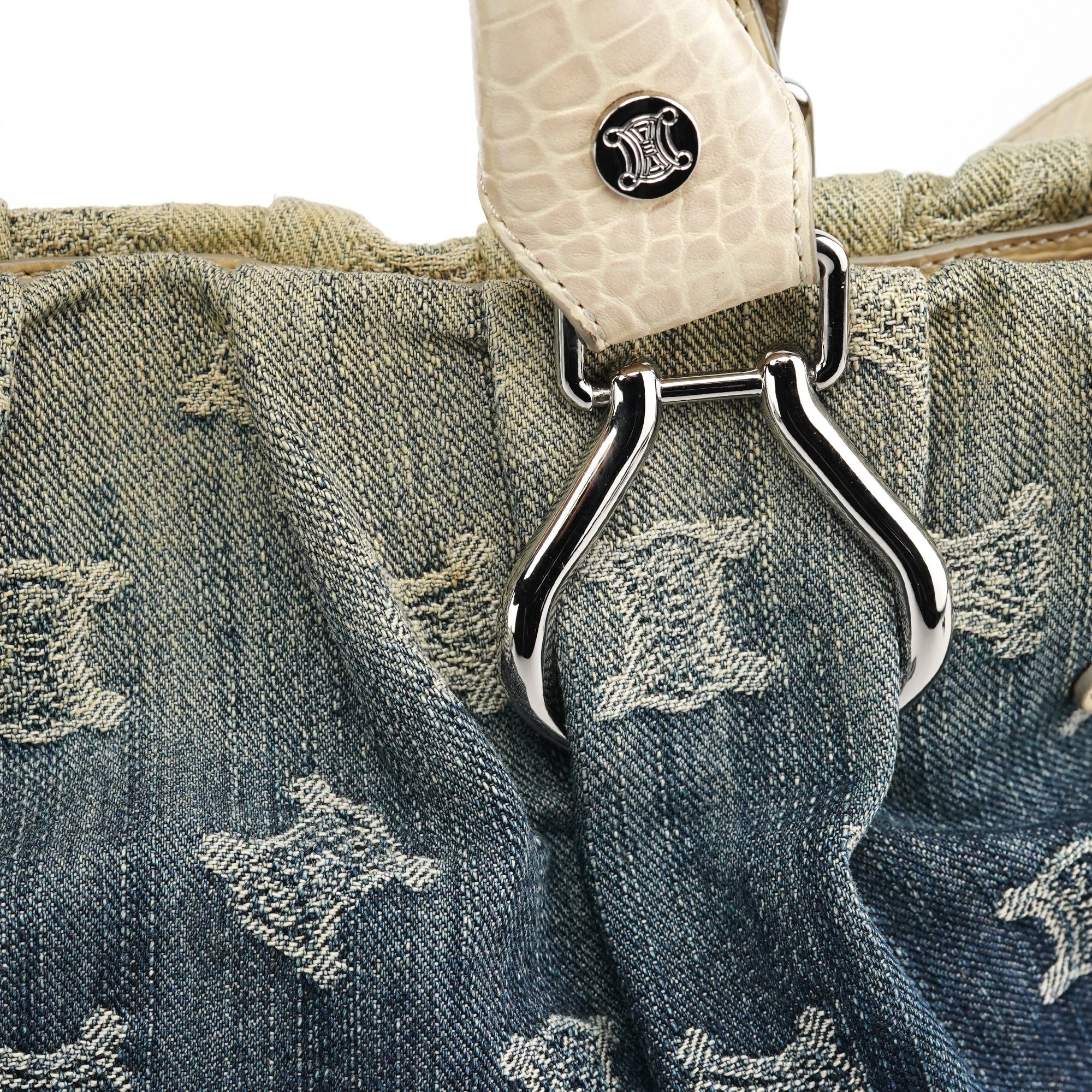 Celine Sac deux portés Pillow en denim monogramme dégradé