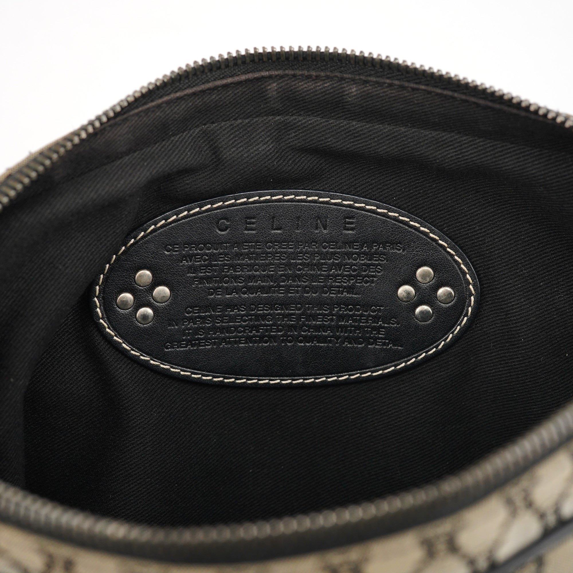 Celine Sac bandoulière Macadam en toile grise