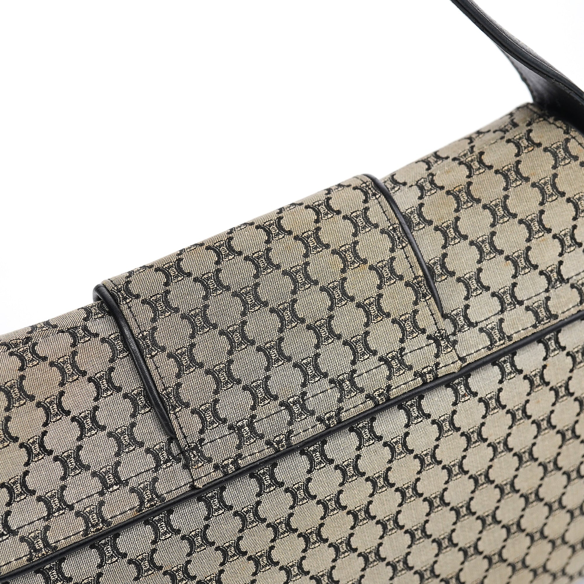 Celine Grey Macadam Monogram Shoulder Bag