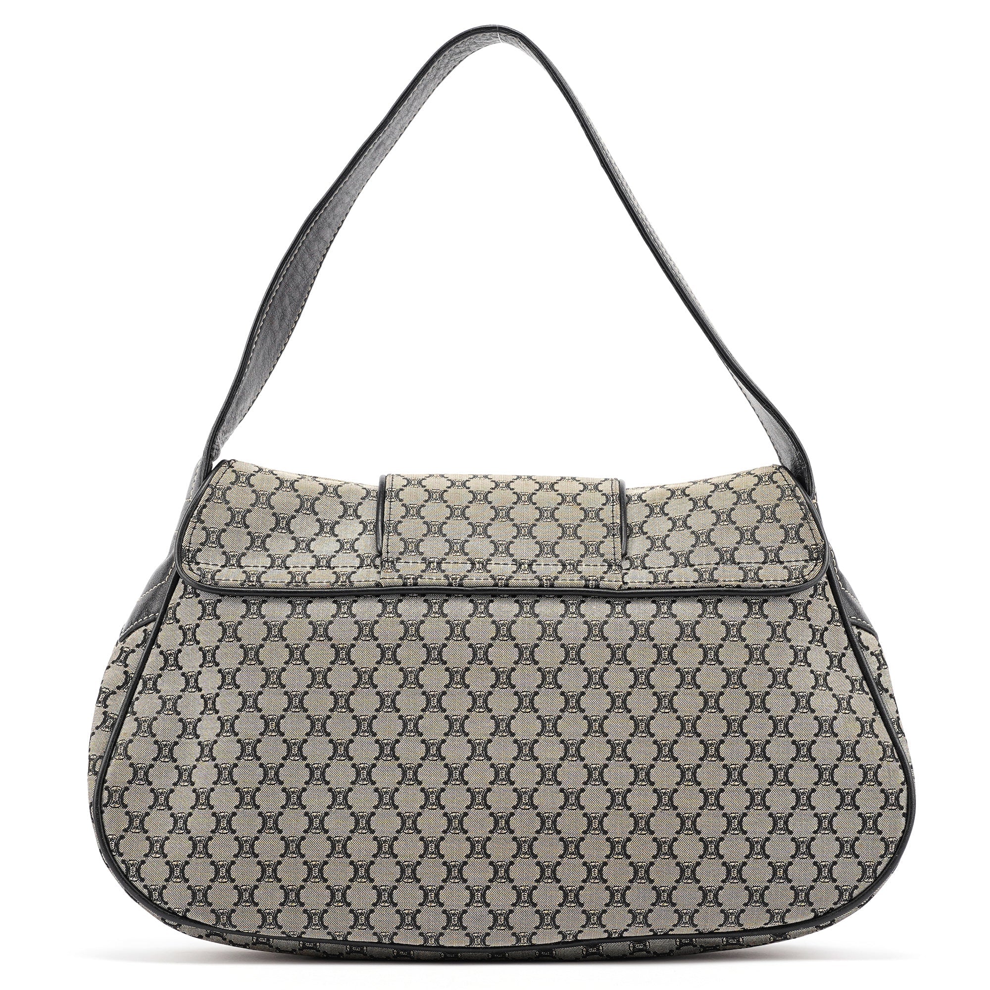 Celine Grey Macadam Monogram Shoulder Bag