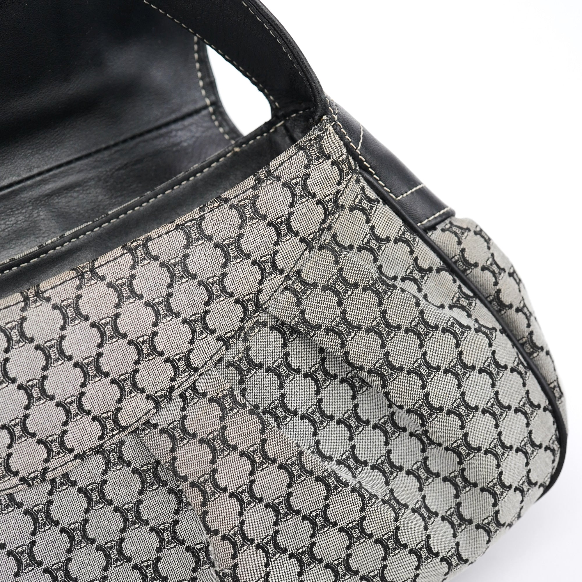 Celine Grey Macadam Monogram Shoulder Bag