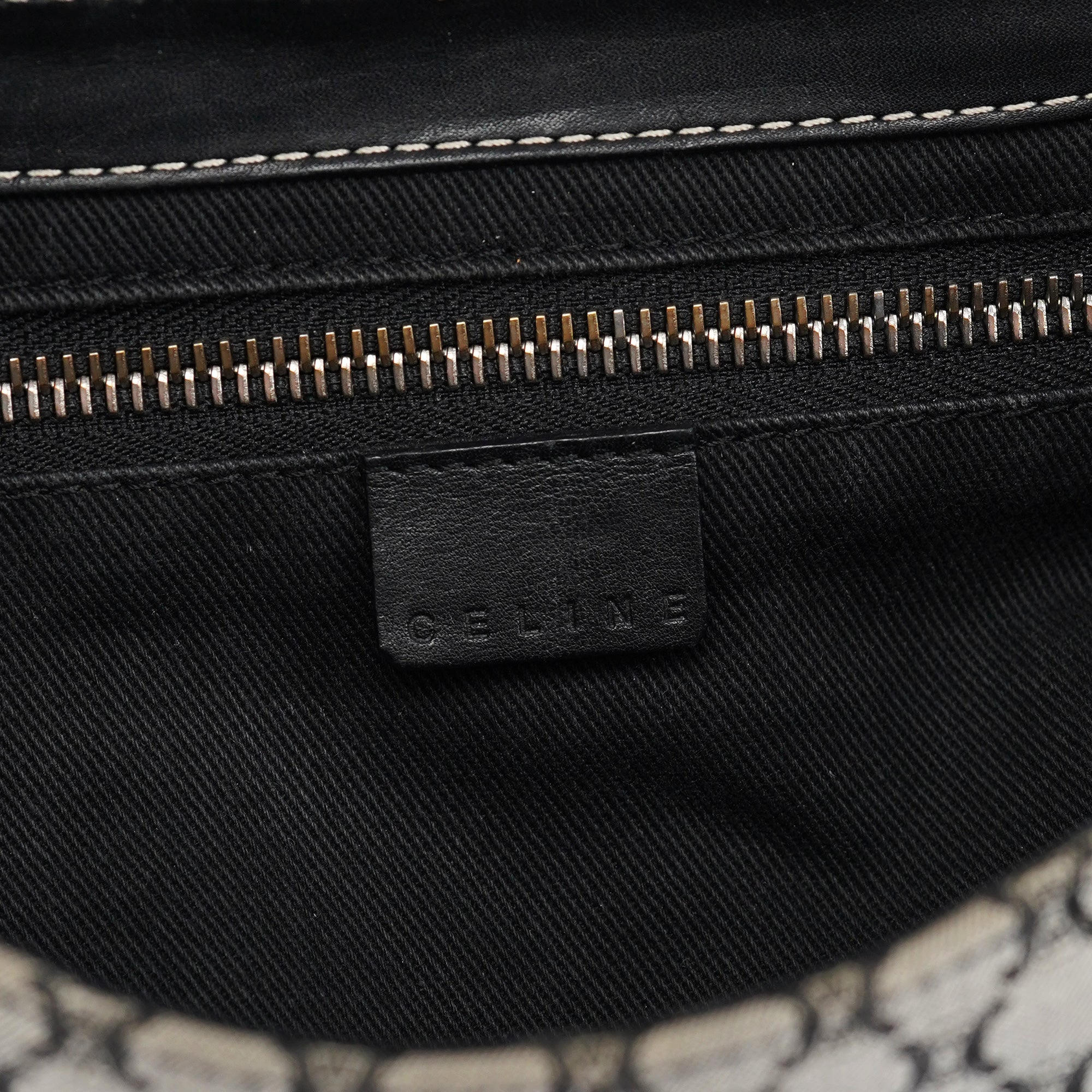 Celine Grey Macadam Monogram Shoulder Bag