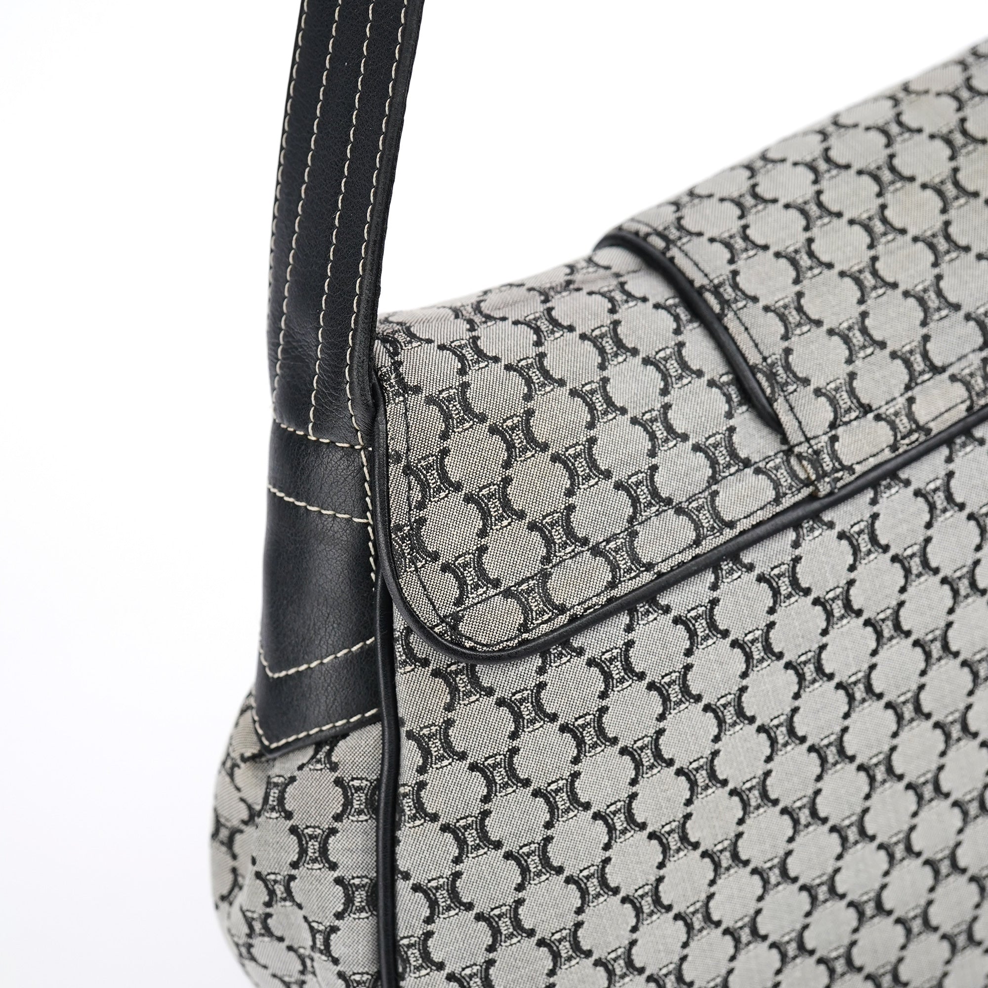Celine Grey Macadam Monogram Shoulder Bag