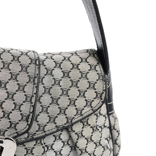 Celine Grey Macadam Monogram Shoulder Bag