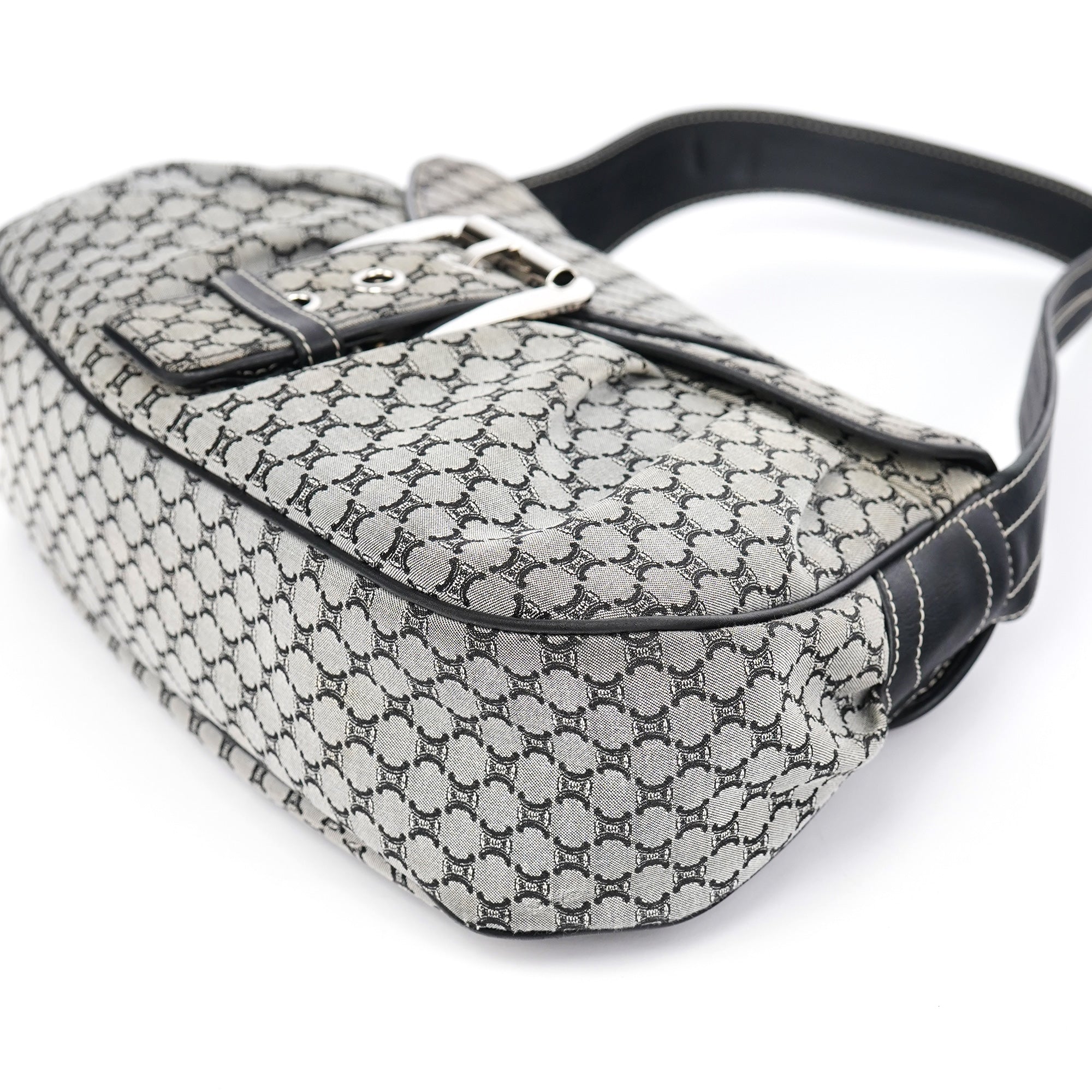 Celine Grey Macadam Monogram Shoulder Bag