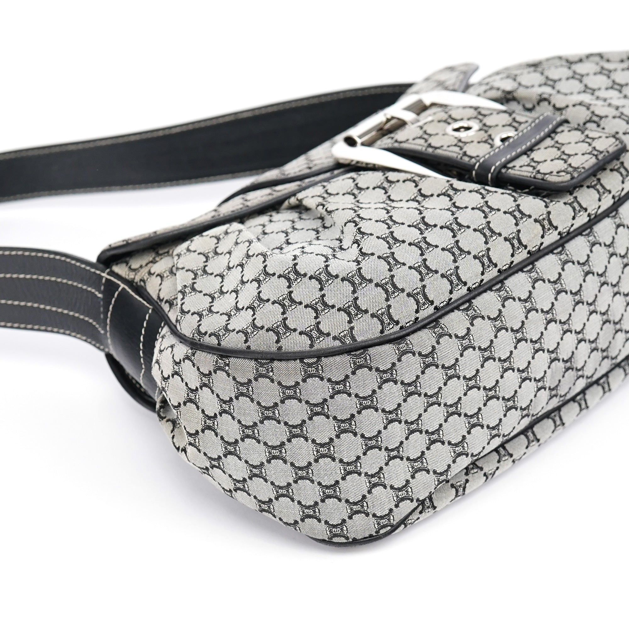 Celine Grey Macadam Monogram Shoulder Bag