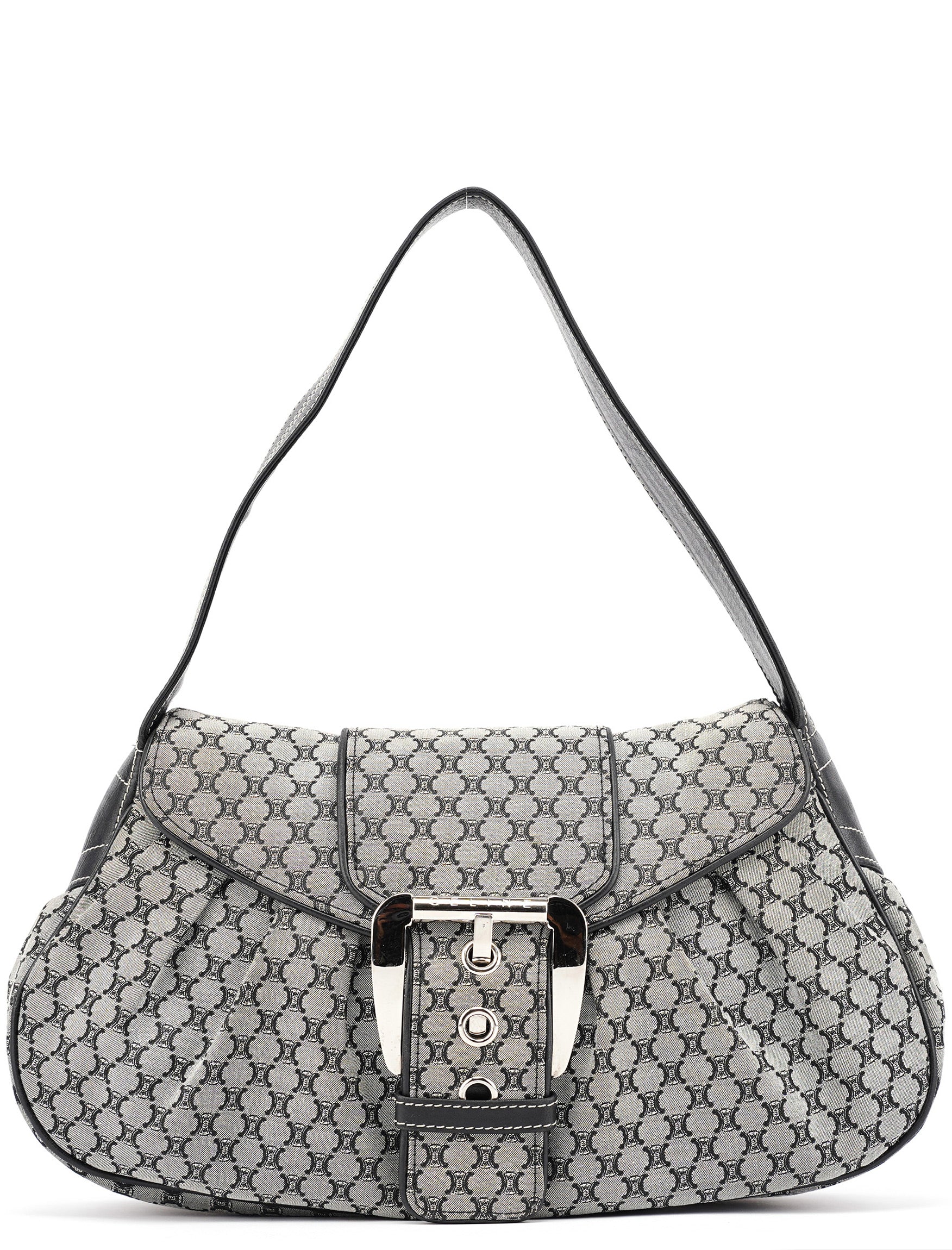 Celine Grey Macadam Monogram Shoulder Bag