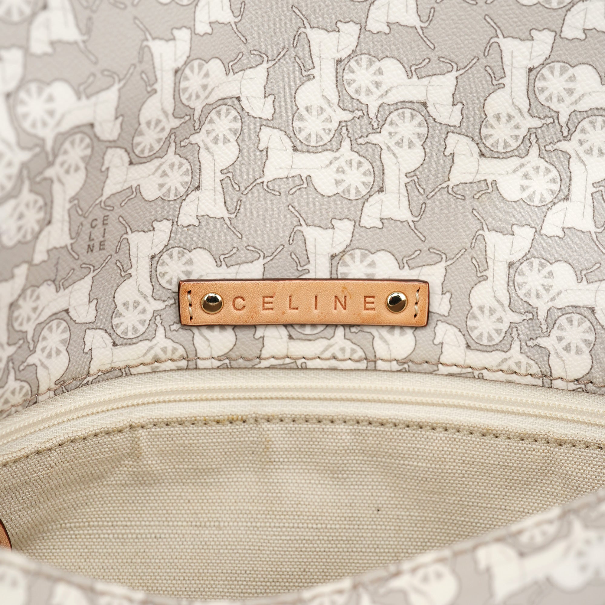 Celine Grey Monogram Leather Shoulder Bag